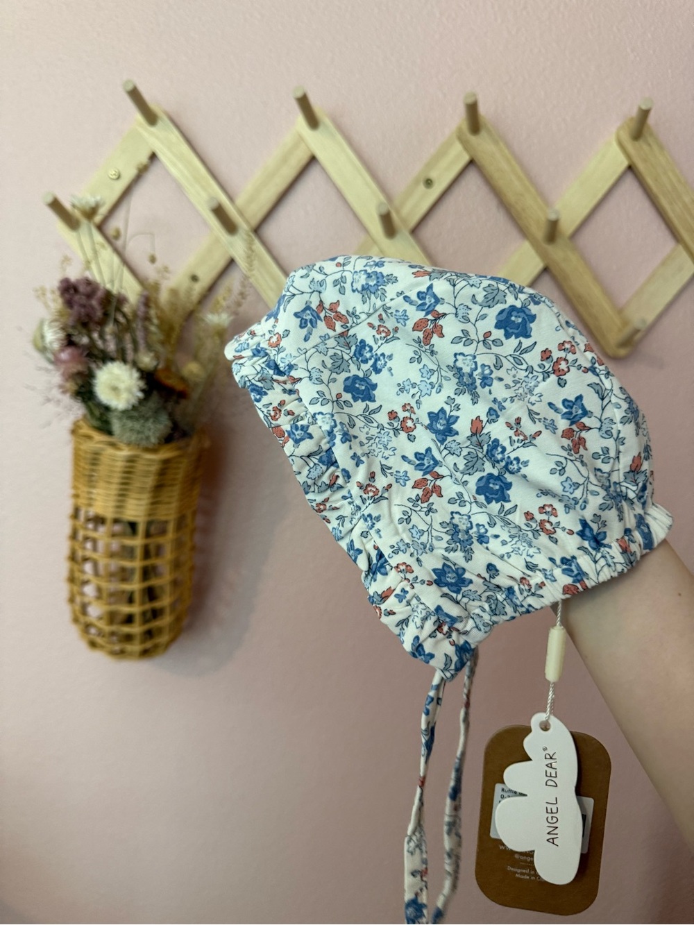 NWT Angel Dear Bamboo Blue Floral Baby Bonnet